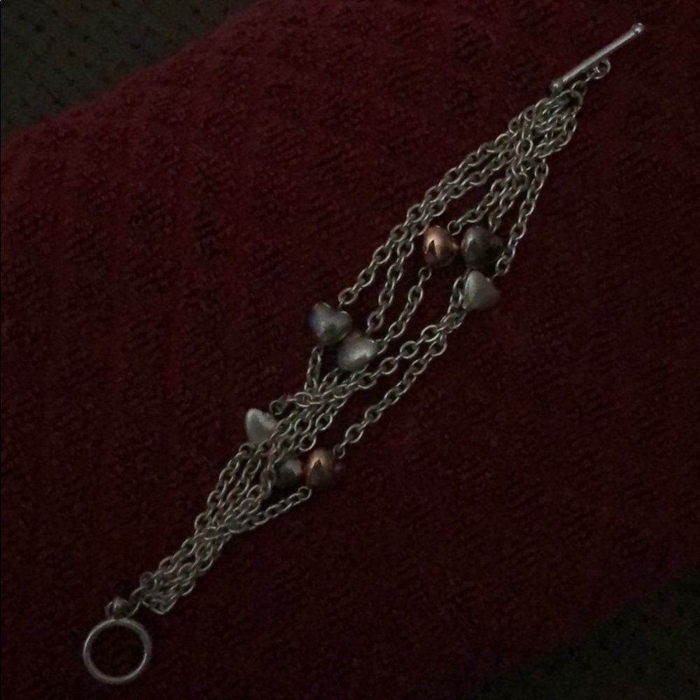Fashion multi chain & heart bracelet